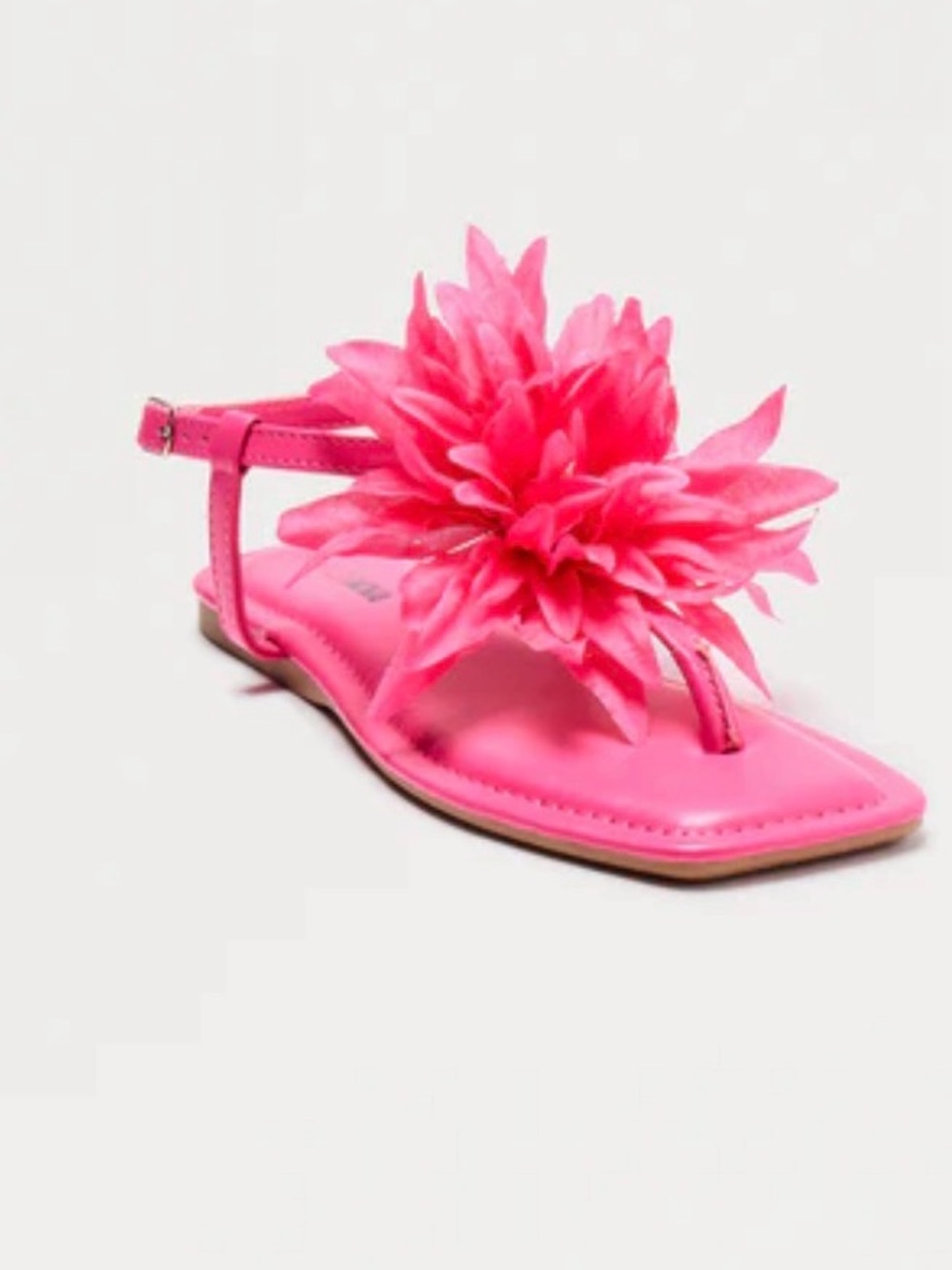 Fashion Nova Hot Pink Floral Toe-Post Sandal